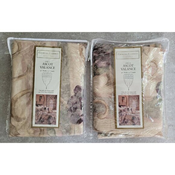 Vintage Croscill Cassis Amethyst Ascot Valance Window Treatment 23" x 80" New - Picture 10 of 10